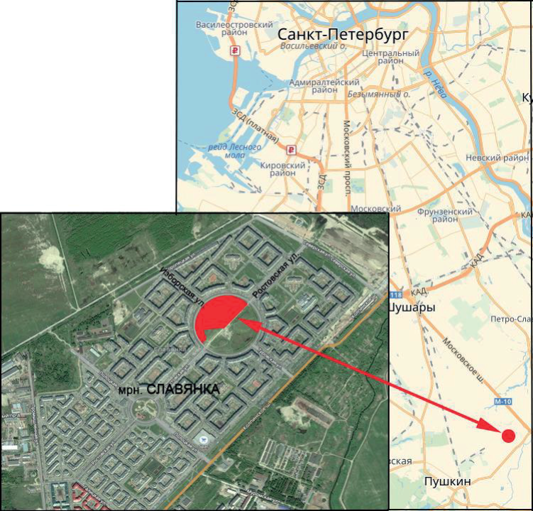 Карта славянки спб