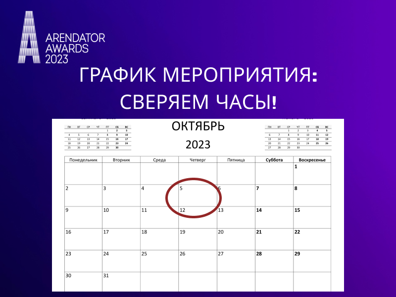 Arendator Awards 2023: сверяем часы!